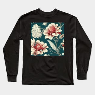 Vintage Floral Cottagecore Romantic Flower Design Long Sleeve T-Shirt